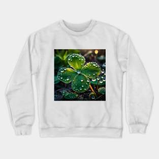 Dew Drops on Shamrock Crewneck Sweatshirt